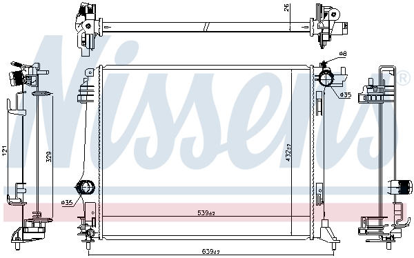 NISSENS 606474 Radiatore, Raffreddamento motore