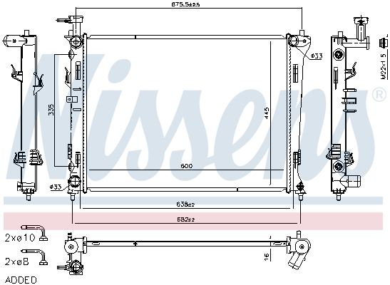 NISSENS 606475 Radiatore, Raffreddamento motore-Radiatore, Raffreddamento motore-Ricambi Euro