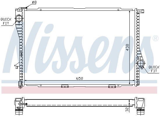 NISSENS 60648 Radiatore, Raffreddamento motore-Radiatore, Raffreddamento motore-Ricambi Euro