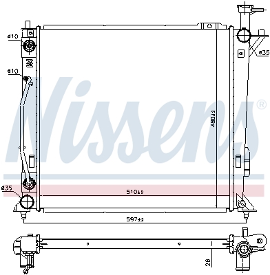 NISSENS 606482 Radiatore, Raffreddamento motore