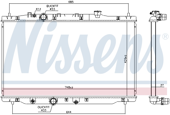 NISSENS 606522 Radiatore, Raffreddamento motore-Radiatore, Raffreddamento motore-Ricambi Euro