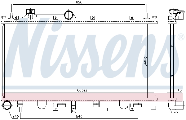 NISSENS 606532 Radiatore, Raffreddamento motore-Radiatore, Raffreddamento motore-Ricambi Euro