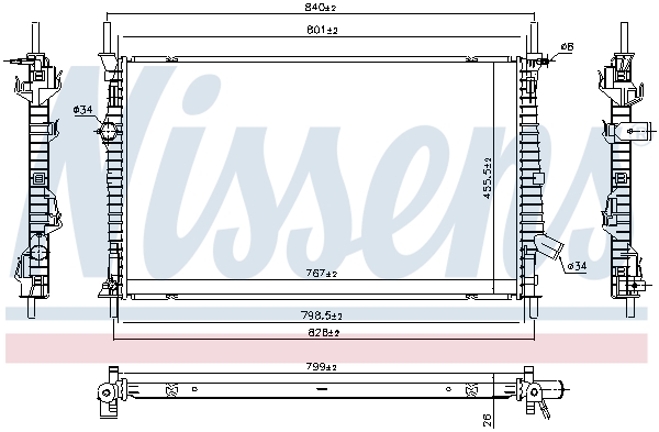 NISSENS 606537 Radiatore, Raffreddamento motore-Radiatore, Raffreddamento motore-Ricambi Euro