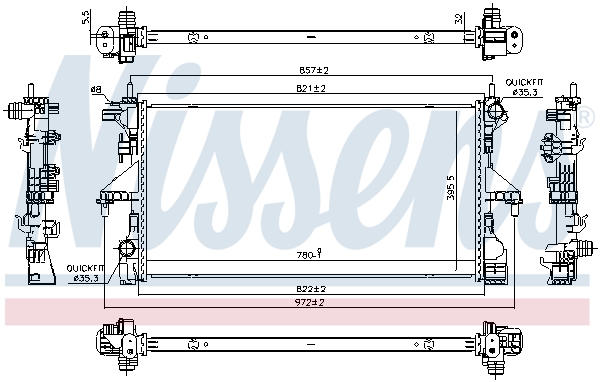 NISSENS 606538 Radiatore, Raffreddamento motore-Radiatore, Raffreddamento motore-Ricambi Euro