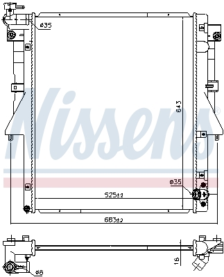 NISSENS 606549 Radiatore, Raffreddamento motore