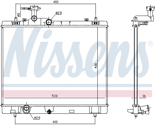 NISSENS 606551 Radiatore, Raffreddamento motore-Radiatore, Raffreddamento motore-Ricambi Euro