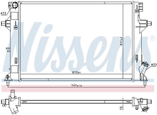 NISSENS 606552 Radiatore, Raffreddamento motore