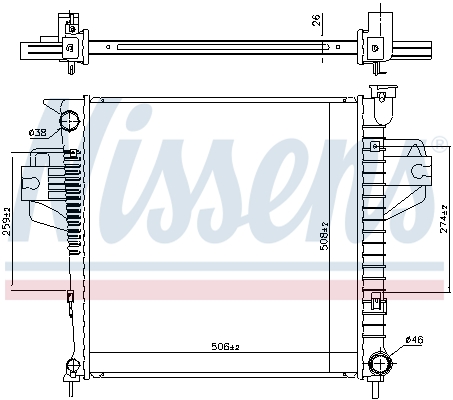 NISSENS 606555 Radiatore, Raffreddamento motore-Radiatore, Raffreddamento motore-Ricambi Euro