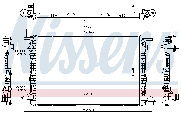 NISSENS 606573 Radiatore, Raffreddamento motore-Radiatore, Raffreddamento motore-Ricambi Euro