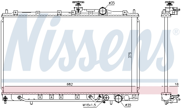 NISSENS 606650 Radiatore, Raffreddamento motore