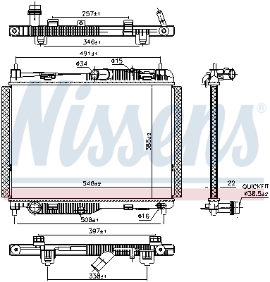 NISSENS 606661 Radiatore, Raffreddamento motore