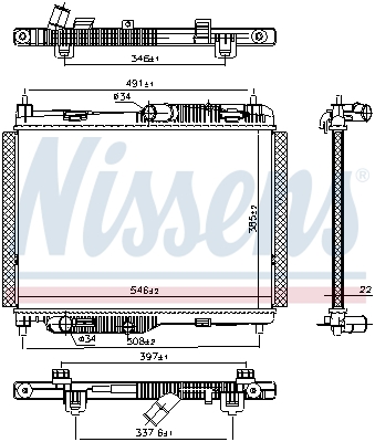 NISSENS 606662 Radiatore, Raffreddamento motore