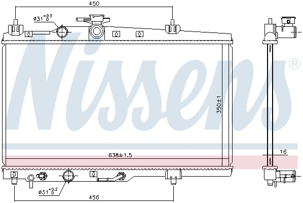 NISSENS 606688 Radiatore, Raffreddamento motore-Radiatore, Raffreddamento motore-Ricambi Euro