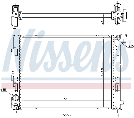 NISSENS 606725 Radiatore, Raffreddamento motore-Radiatore, Raffreddamento motore-Ricambi Euro