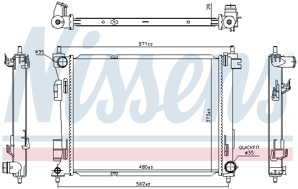 NISSENS 606731 Radiatore, Raffreddamento motore-Radiatore, Raffreddamento motore-Ricambi Euro