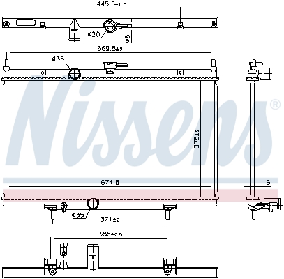 NISSENS 606768 Radiatore, Raffreddamento motore