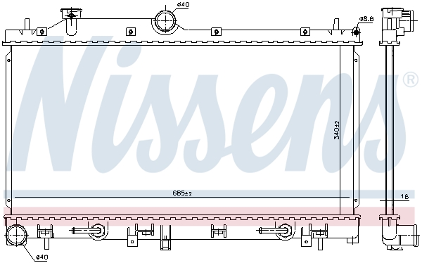 NISSENS 606842 Radiatore, Raffreddamento motore-Radiatore, Raffreddamento motore-Ricambi Euro