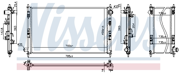 NISSENS 606855 Radiatore, Raffreddamento motore-Radiatore, Raffreddamento motore-Ricambi Euro