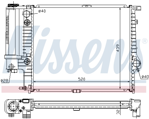 NISSENS 60709A Radiatore, Raffreddamento motore