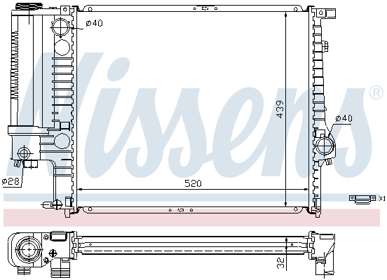 NISSENS 60743A Radiatore, Raffreddamento motore