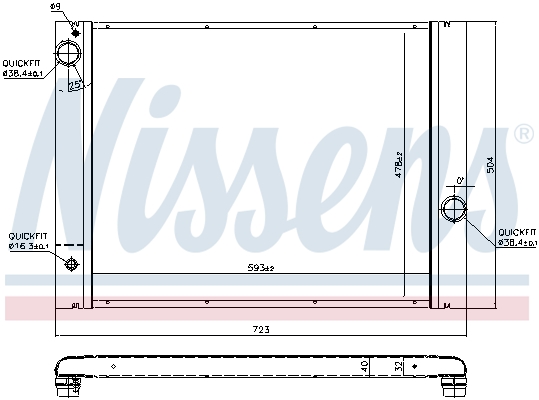 NISSENS 60761 Radiatore, Raffreddamento motore