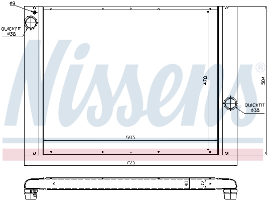 NISSENS 60764 Radiatore, Raffreddamento motore