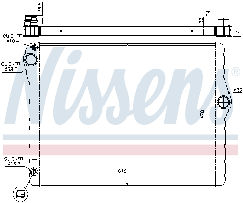 NISSENS 60776 Radiatore, Raffreddamento motore