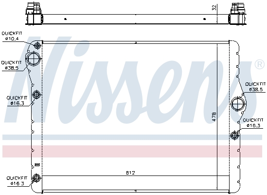 NISSENS 60778 Radiatore, Raffreddamento motore