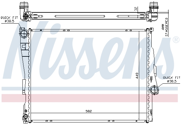 NISSENS 60782A Radiatore, Raffreddamento motore