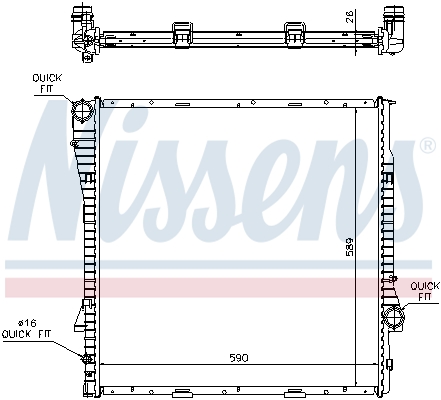 NISSENS 60788A Radiatore, Raffreddamento motore