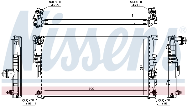 NISSENS 60817 Radiatore, Raffreddamento motore