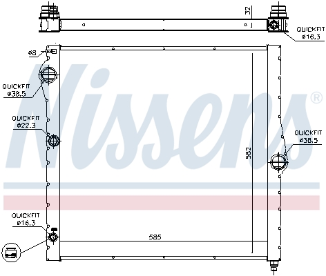 NISSENS 60827 Radiatore, Raffreddamento motore-Radiatore, Raffreddamento motore-Ricambi Euro