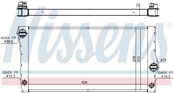 NISSENS 60828 Radiatore, Raffreddamento motore