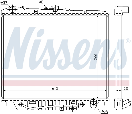 NISSENS 60852 Radiatore, Raffreddamento motore