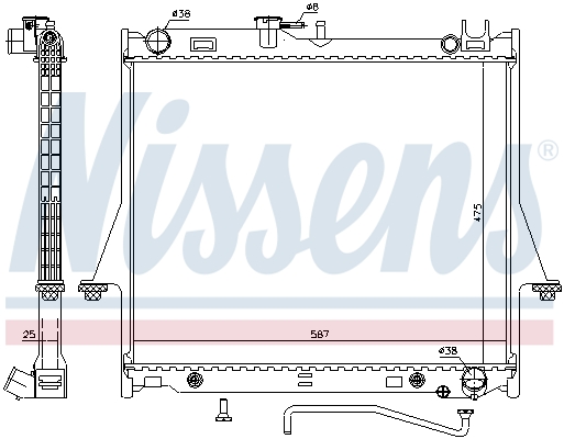 NISSENS 60854 Radiatore, Raffreddamento motore