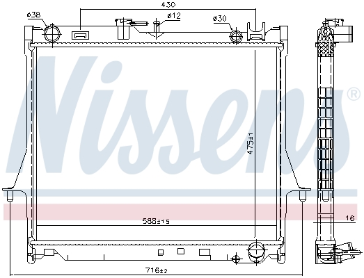 NISSENS 60855 Radiatore, Raffreddamento motore-Radiatore, Raffreddamento motore-Ricambi Euro