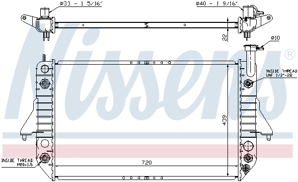 NISSENS 60908 Radiatore, Raffreddamento motore