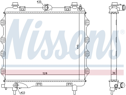 NISSENS 61024 Radiatore, Raffreddamento motore