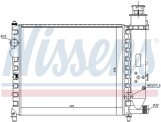 NISSENS 61150 Radiatore, Raffreddamento motore