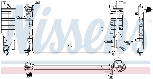 NISSENS 61252A Radiatore, Raffreddamento motore