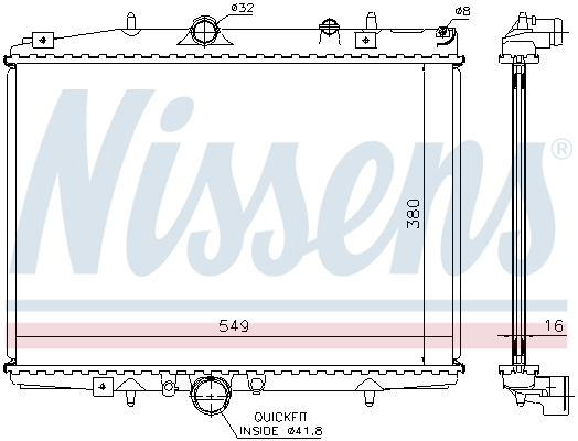 NISSENS 61291A Radiatore, Raffreddamento motore