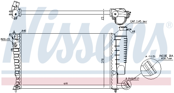 NISSENS 61313 Radiatore, Raffreddamento motore