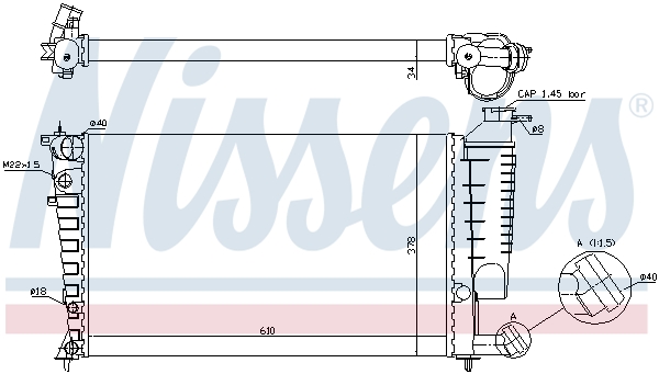 NISSENS 61316A Radiatore, Raffreddamento motore