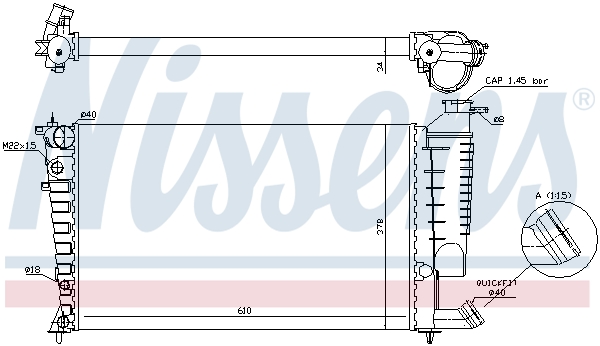 NISSENS 61317A Radiatore, Raffreddamento motore