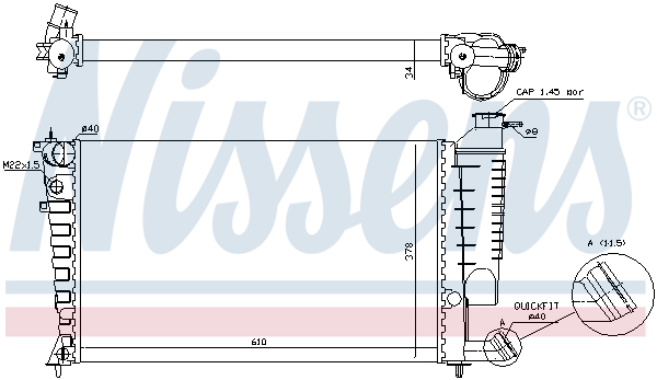 NISSENS 61318A Radiatore, Raffreddamento motore