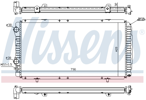 NISSENS 61390 Radiatore, Raffreddamento motore-Radiatore, Raffreddamento motore-Ricambi Euro