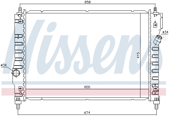 NISSENS 61628 Radiatore, Raffreddamento motore-Radiatore, Raffreddamento motore-Ricambi Euro