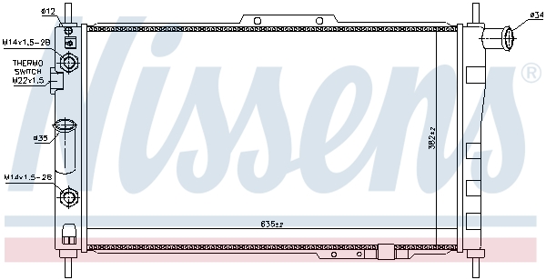 NISSENS 61657 Radiatore, Raffreddamento motore