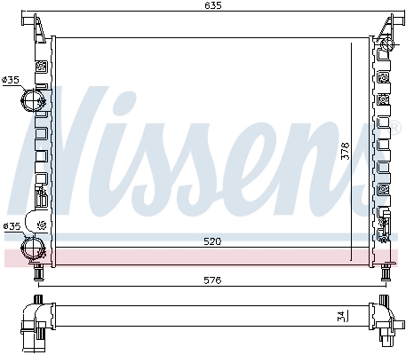 NISSENS 61684 Radiatore, Raffreddamento motore-Radiatore, Raffreddamento motore-Ricambi Euro