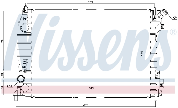 NISSENS 61685 Radiatore, Raffreddamento motore